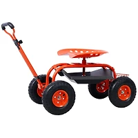 Streamdale Swivel Seat Garden Cart with Tool Tray (Refurbished)