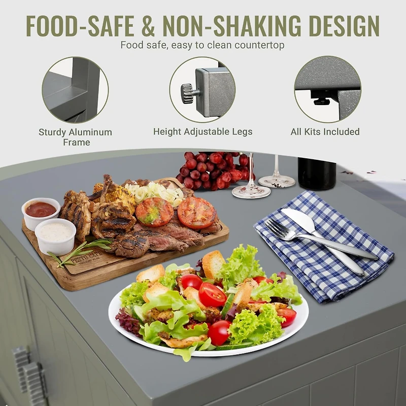 Streamdale Aluminum Outdoor Kitchen Island with Storage