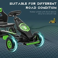 Kids Pedal Go Kart Ride-on Toy with Ergonomic Comfort, Pedal Car with Tough, Wear-Resistant Tread, Go Cart Kids Car for Boys & Girls with Suspension S