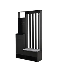 Streamdale Modern Hall Tree Storage Bench with Pegboard & Hooks