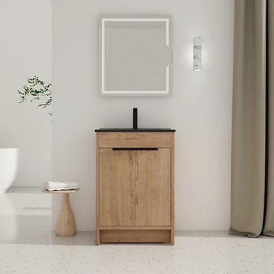 Streamdale 24" Freestanding Vanity with Black Ceramic Sink