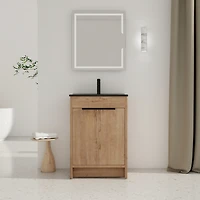 Streamdale 24" Freestanding Vanity with Black Ceramic Sink