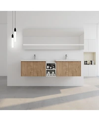 Simplie Fun 72" Soft-Close Bathroom Vanity with Resin Sink and Ample Storage