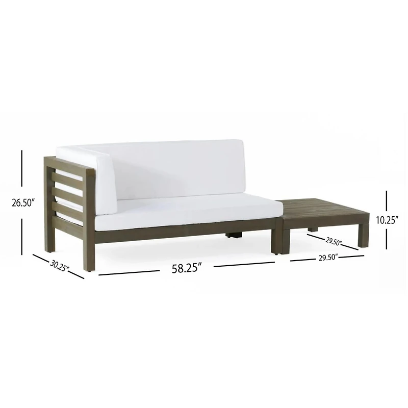 Oana Left Corner Bench And Coffee Table, White