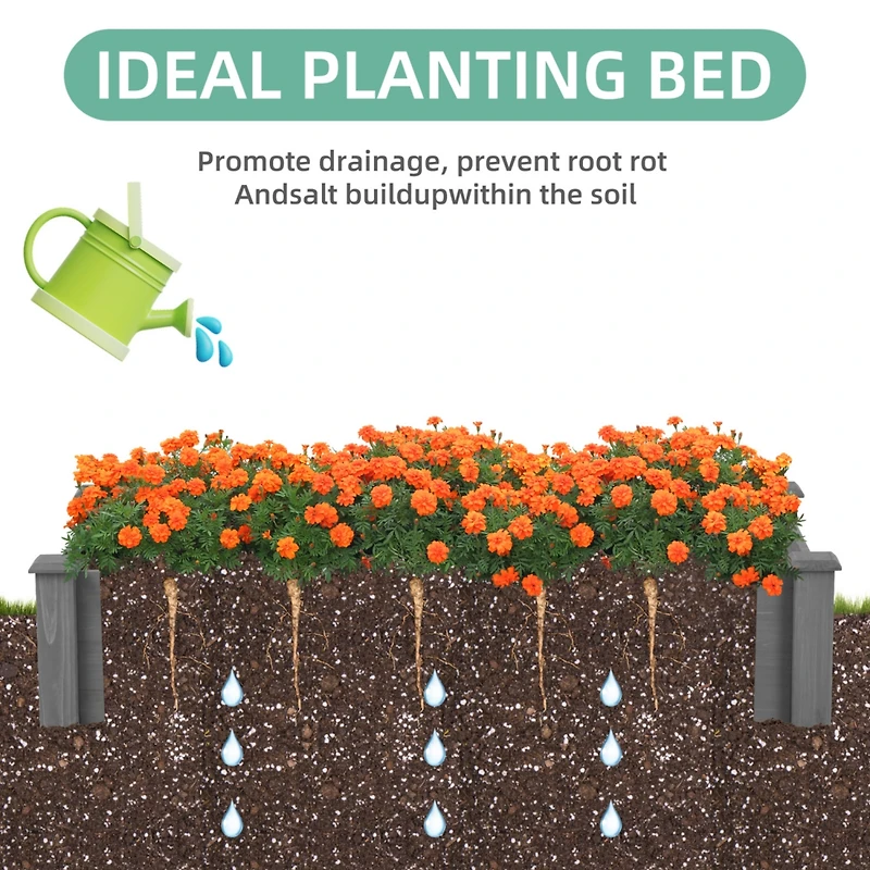 Streamdale Furniture Over Ground Raised Garden Bed 96x28x10", Large Long Planter Box for Outdoor, Tool-Free Assembly