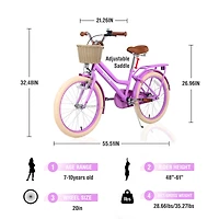 Streamdale Girls' 20" Bike with Basket for Ages 7-10