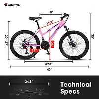 Streamdale 24" Mountain Bike Shimano, Disc Brakes, Suspension