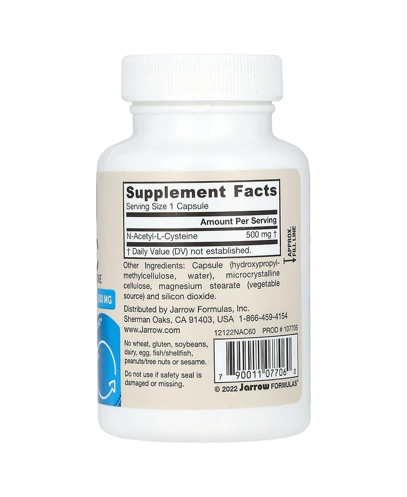 Jarrow Formulas Vegetarian N-a-c 500 mg