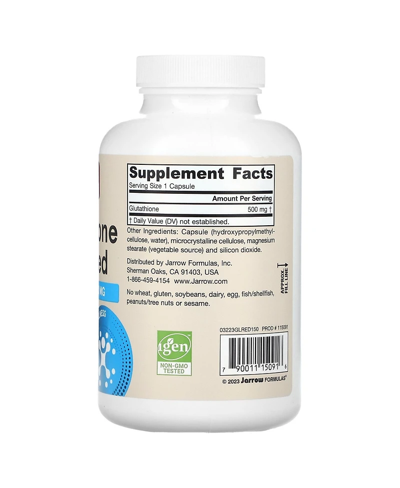 Jarrow Formulas Nutrition Glutathione Reduced 500 mg