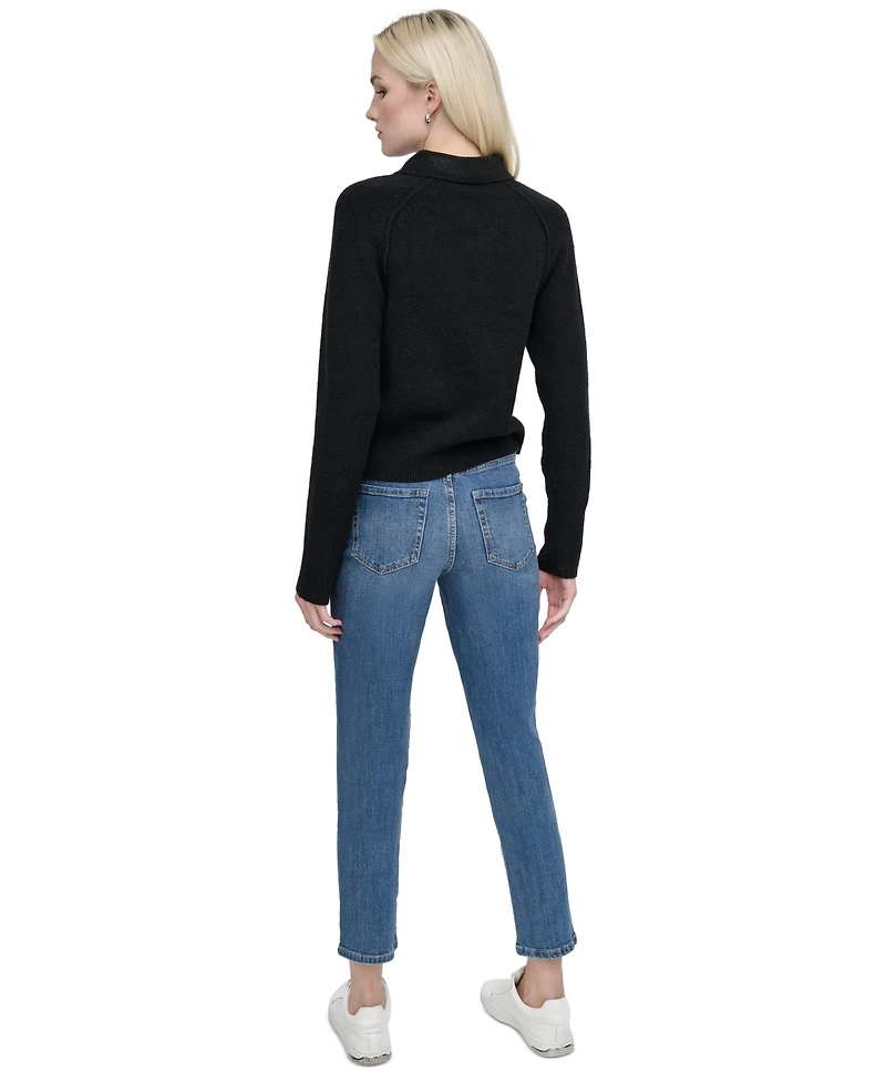 Dkny Jeans Petite Pullover Polo Sweater
