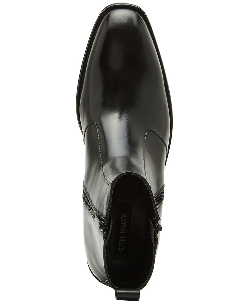 Steve Madden Men's Hyphen Side-Zip Leather Dress Boot