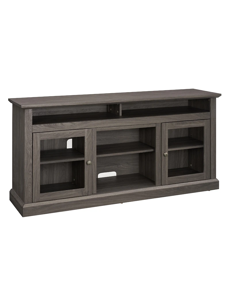 Streamdale Furniture Modern Tv Stand Media Stand Modern Entertainment Console for Tv Up to 65" with Open and Closed Storage Space, Dark Walnut/Black,
