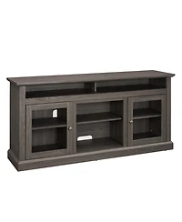 Streamdale Furniture Modern Tv Stand Media Stand Modern Entertainment Console for Tv Up to 65" with Open and Closed Storage Space, Dark Walnut/Black,