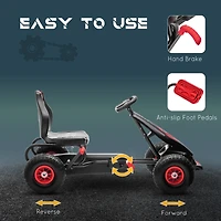 Kids Pedal Go Kart Ride-on Toy with Ergonomic Comfort, Pedal Car with Tough, Wear-Resistant Tread, Go Cart Kids Car for Boys & Girls with Suspension S