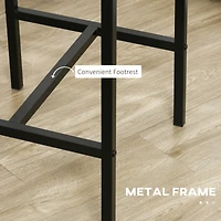 3 Piece Bar Table and Chairs, Industrial Dining Table Set for 2, Counter Height Kitchen Table with Bar stools, Breakfast Table Set for 2 for Small Spa