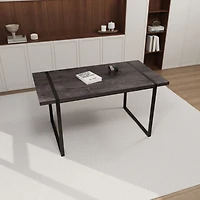 Streamdale Industrial Black Mdf Dining Table (59")