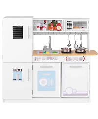 Kids Kitchen Play Set with Stove Removable Sink Oven Microwave Dish Washer