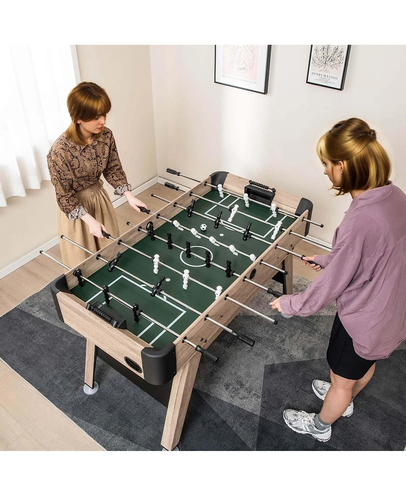 54" Foosball Table with 2 Balls & 26 Players 2 Bead Style Scorers for Game Rooms