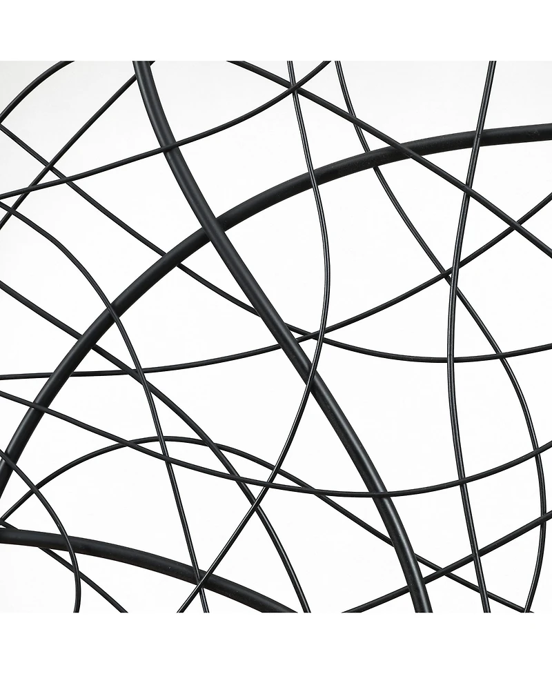 LuxenHome Large Black Abstract Square Metal Wall Decor