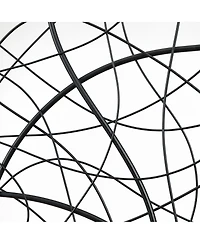 LuxenHome Large Black Abstract Square Metal Wall Decor