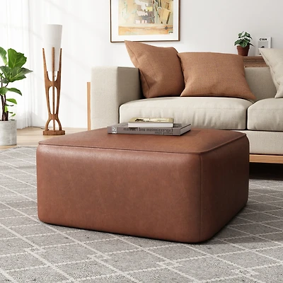 Streamdale Modern Faux Leather Ottoman Comfort, Style, and Versatility