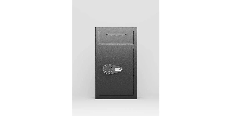 Depository Drop Safe, Front Drop Slot Lock Box with Digital Combination and Anti-Fishing, Silent Deposit Safe Box, Security Money Safe for Cash Slips