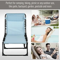 Folding Chaise Lounge Pool Chair, Patio Sun Tanning Chair, Outdoor Lounge Chair w/ 4-Position Reclining Back, Pillow, Breathable Mesh & Bungee Seat fo