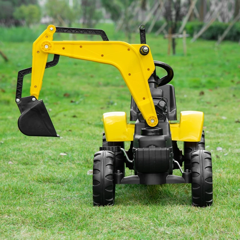 Streamdale Furniture Kids Ride On Excavator, Pedal Digger, Construction Truck with Horn for Kids and Toddlers 3+, Yellow
