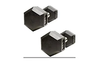 Amber Sports Barbell Rubber encased Hex Dumbbell Weights with Metal Handles for Strength Training, Full Body Workout. Sold as a Pairs