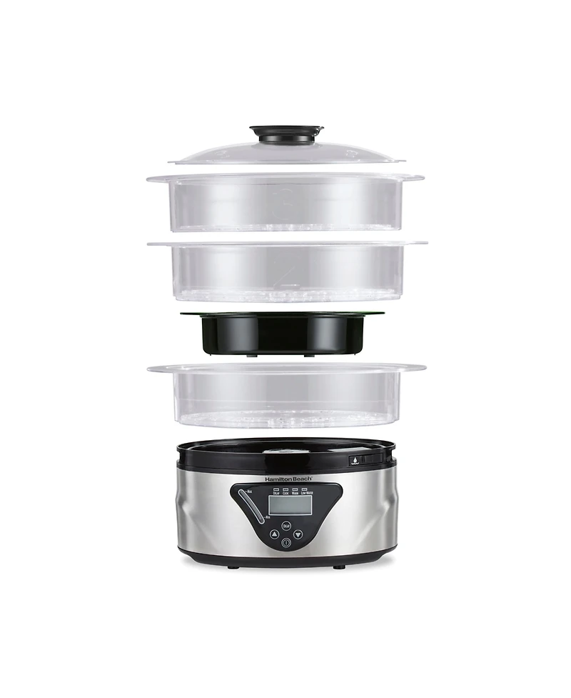 Hamilton Beach 3-Tier Digital Food Steamer, 8.25 Quart