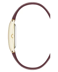 Anne Klein Women's Quartz Signature Red Crocograin Leather and Gold-Tone Alloy Metal Watch, 25mm