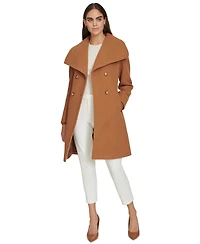 Calvin Klein Women's Double-Breasted Belted Coat