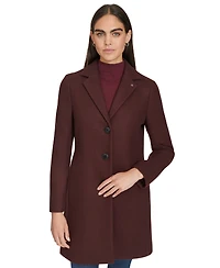 Calvin Klein Women's Single-Breasted Notched-Collar Coat
