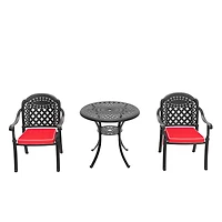 Streamdale 3-Piece Cast Aluminum Patio Set w/ Cushions