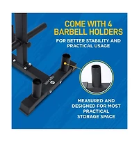SereneLife Weight Plate Rack with Barbell Holders, 800-Pound Capacity