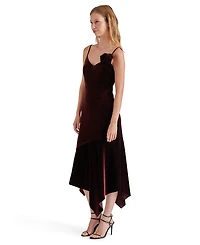 Steve Madden Women's Lucille Velvet Rosette Midi Dress