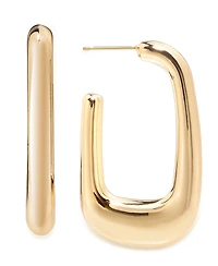 And Now This Silver, Gold Plated Brass Puff Dimensional Hoop Earring