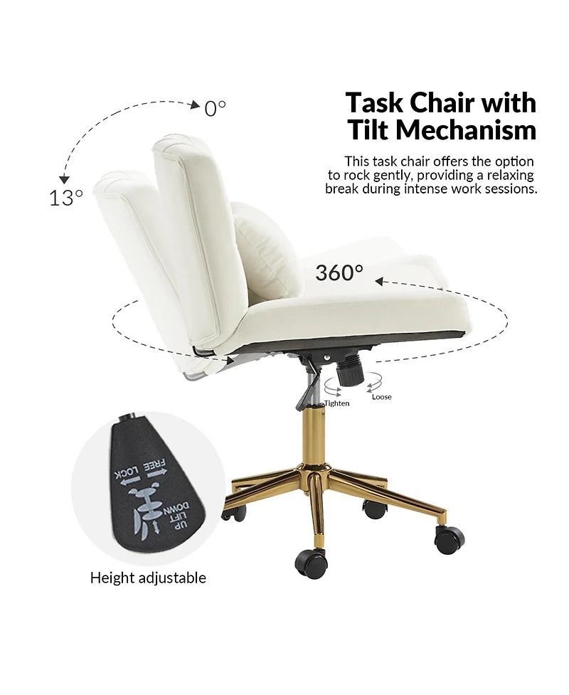 Hulala Home Sinclair Modern Office Chair with Sgs International Certified Stainless Steel Gas Spring