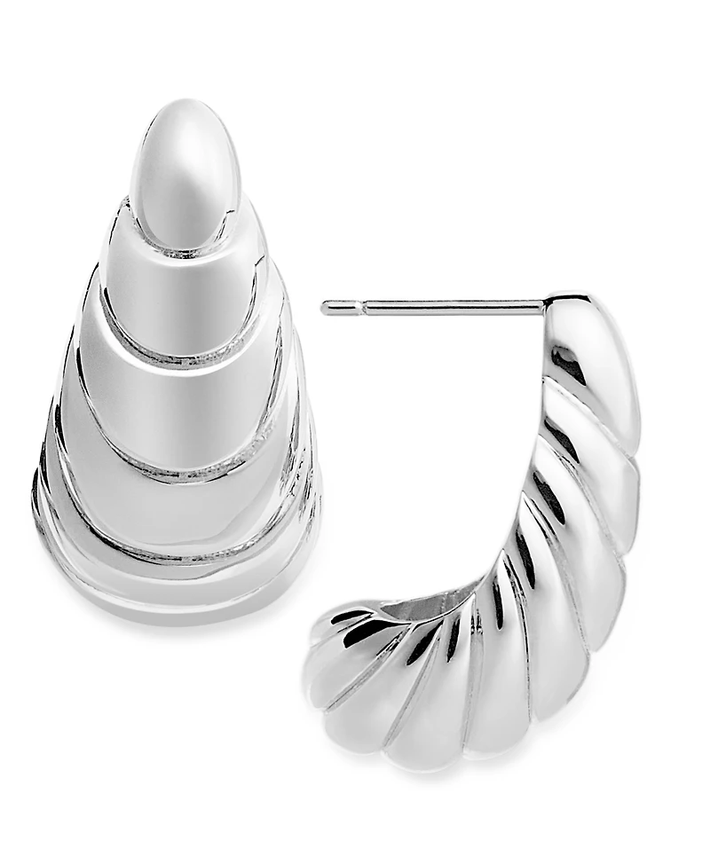 And Now This Silver, Gold Plated Brass Textured Earring