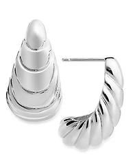 And Now This Silver, Gold Plated Brass Textured Earring