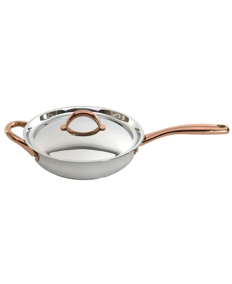 BergHOFF Ouro Gold 11Pc 18/10 Stainless Steel Cookware Set, Ss Lids, Rose Gold Handles