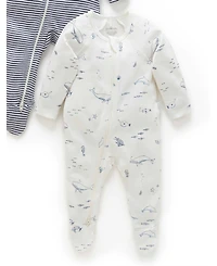 Purebaby Baby Boys 2 Pack Zip Coverall