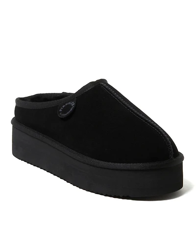 Fireside by Dearfoams Women's Queenstown Genuine Shearling Platform Clog Slipper