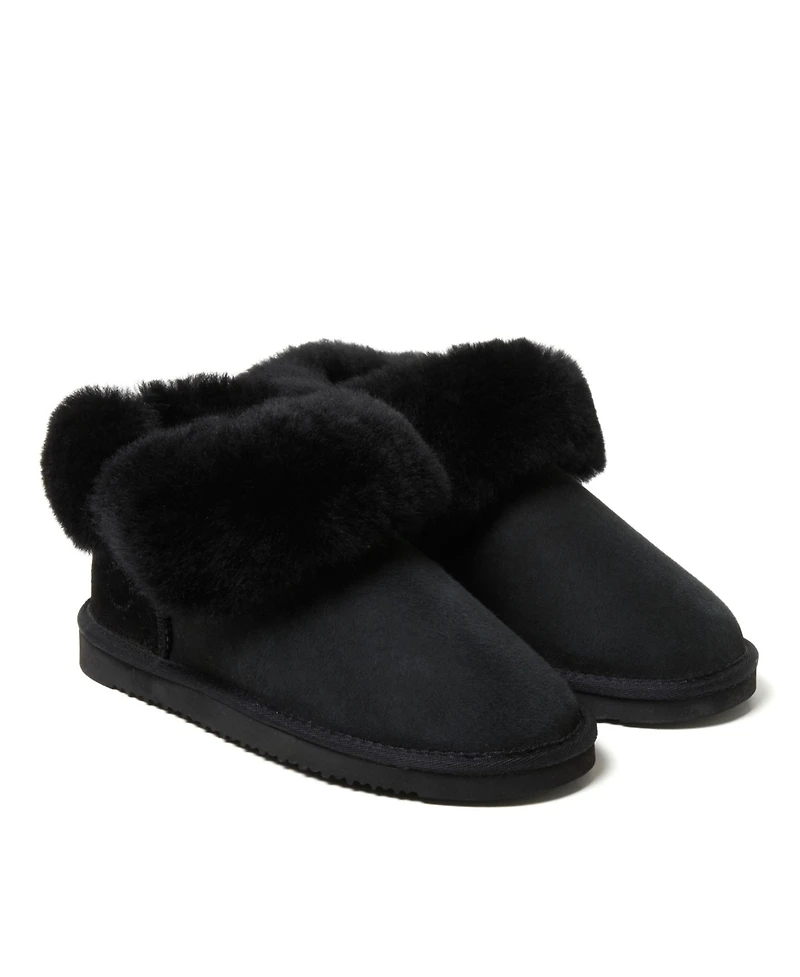 Fireside By Dearfoams Women's Perth Genuine Shearling Foldover Boot