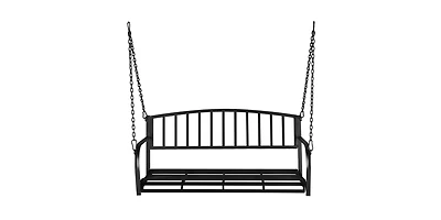 Slickblue 1184647cm Iron Art With Iron Chain Vertical Bar Backrest 200kg Iron Swing BlackA A¼E Swing frames not includedA A¼a€°