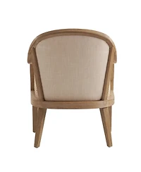 Hulala Home Werner Farmhouse Rattan Solid Wood Armchair with Olid Wood Frame and Legs