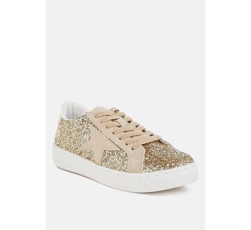 Shinding Glitter Star Chunky Sneakers Women