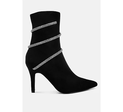 Roda Rhinestone Wrap-Around Stiletto Boots