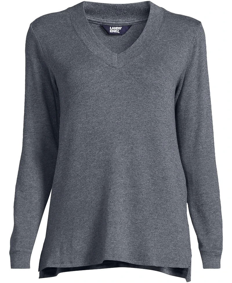 Lands' End Women's Cashtouch Faux Cashmere Cozy Long Sleeve Pajama Top