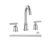 gaomon Bathroom Faucet, Bathroom Sink Faucet, 8 Inch Bathroom Faucet for Sink 3 Hole with Stainless Steel Pop-up Drain for Your Bathroom